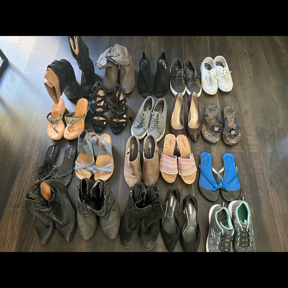 20 pairs of shoes
